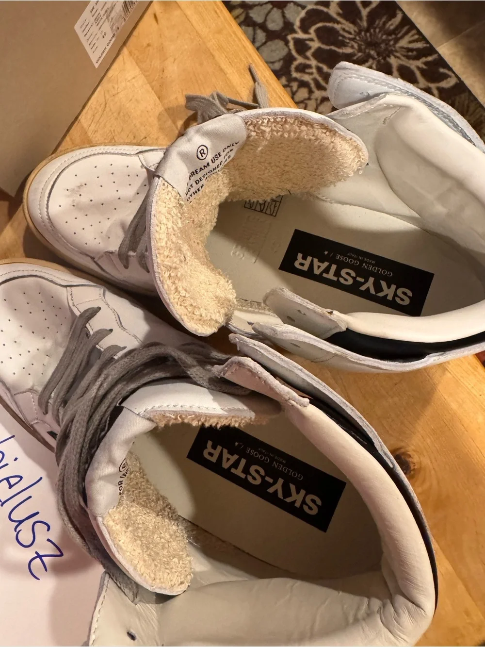 Golden Goose White High-Top Sneakers with Black Star